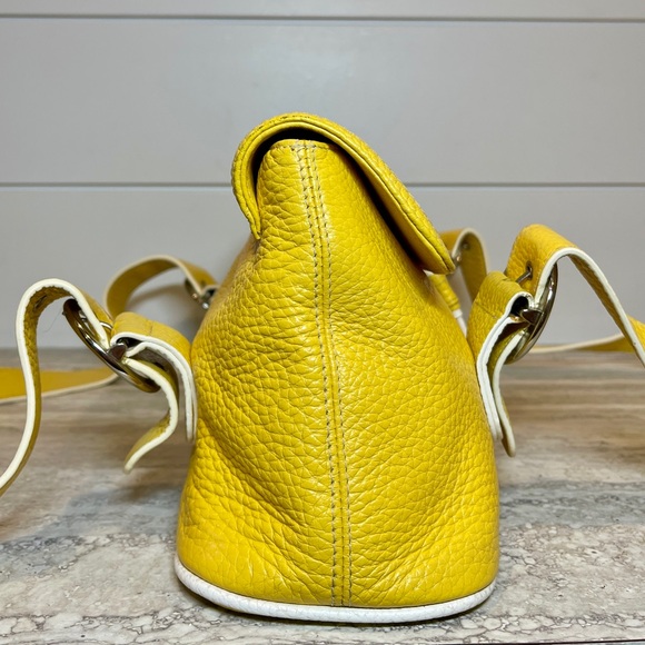 Franco Sarto Yellow Pebbled Leather Shoulder Bag - Picture 5 of 10